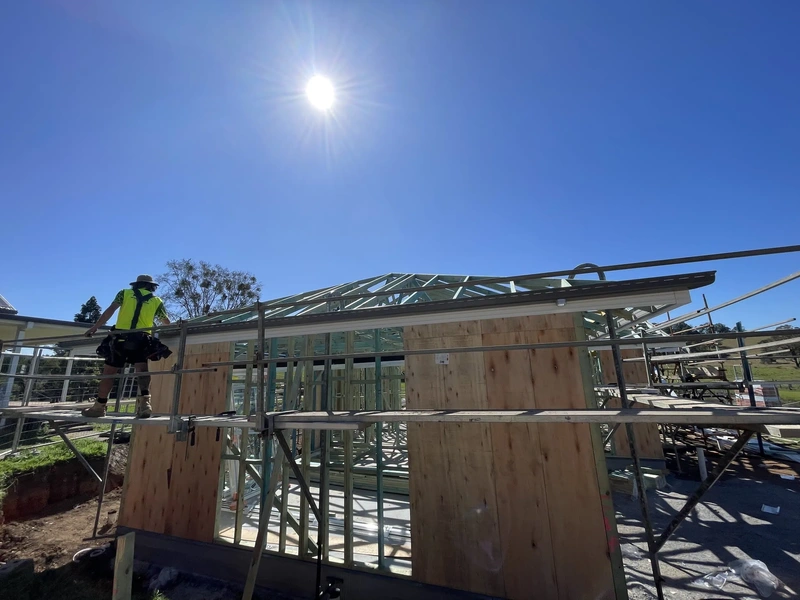 Fascia and gutter being installed by the MNCRR team on a new home in Rollands Plains